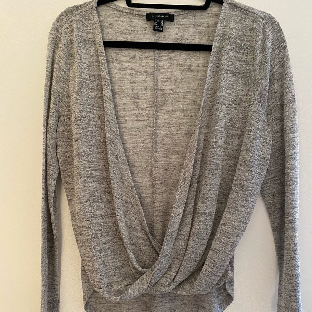 Atmosphere Gray Wrap Front Top